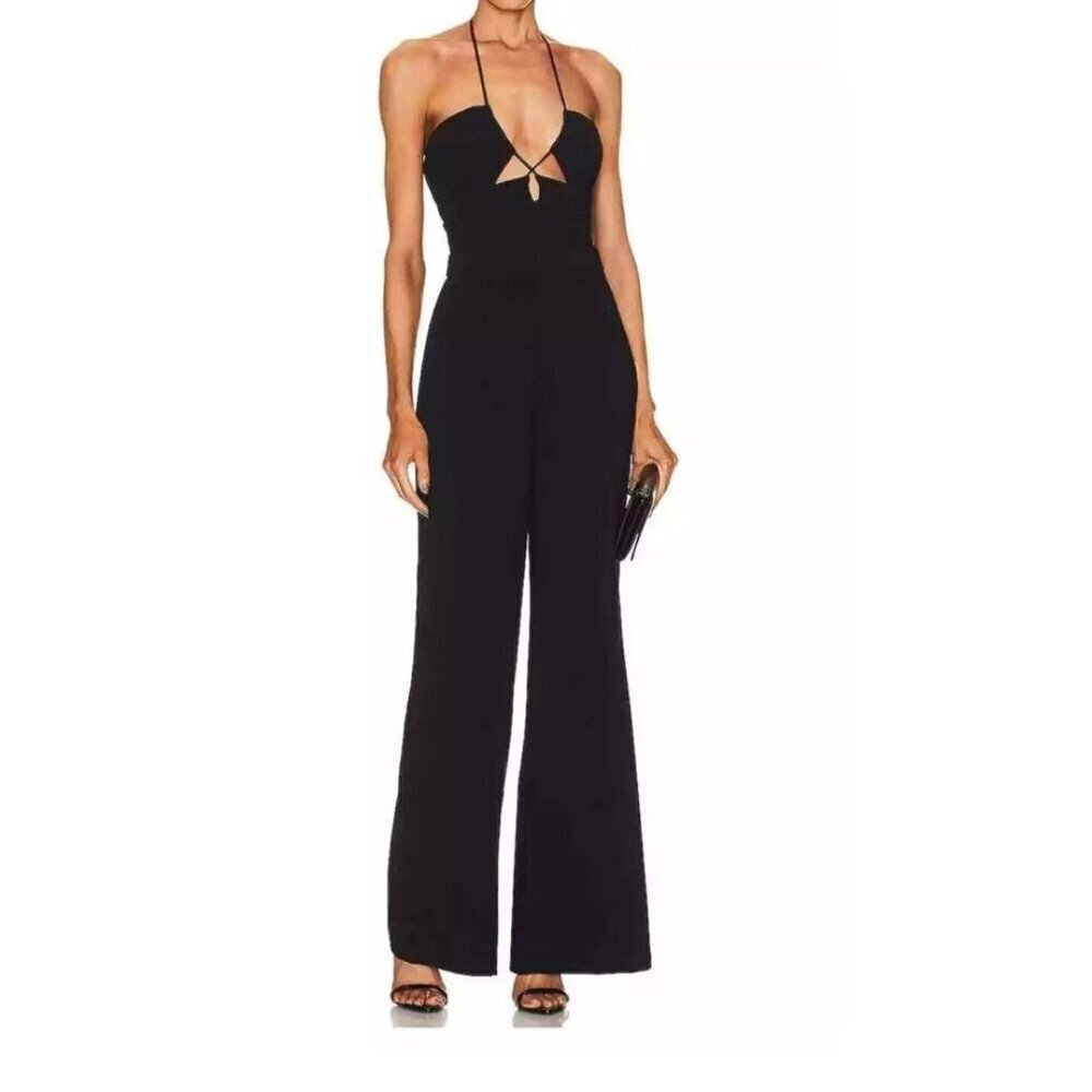Jonathan Simkhai Sz 4 Jumpsuit Black Classic Minimalist Designer Wedding Fall